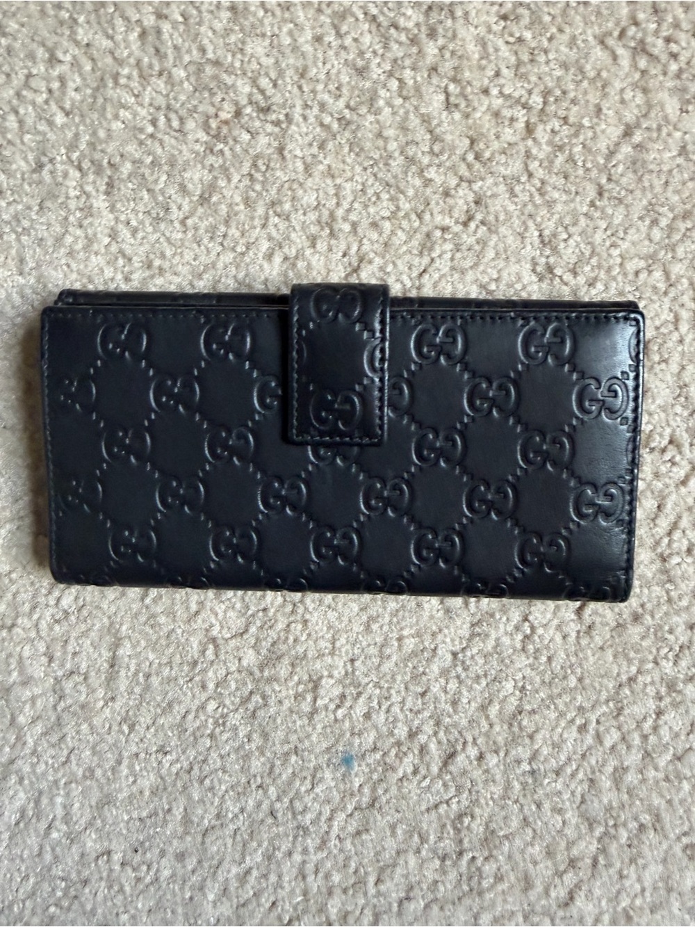 Gucci Black GG Embossed Leather Long Wallet w/Unbranded Gold Chain to use as WOC - Picture 6 of 11